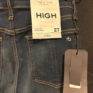 Rag & Bone Hight Rise Ankle Skinny Jeans-Size 27
